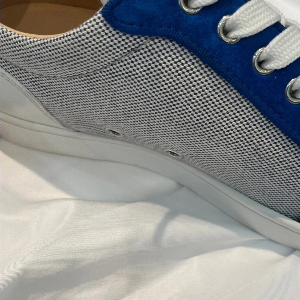 Christian Louboutin White and Blue Men's Athletic Sneakers